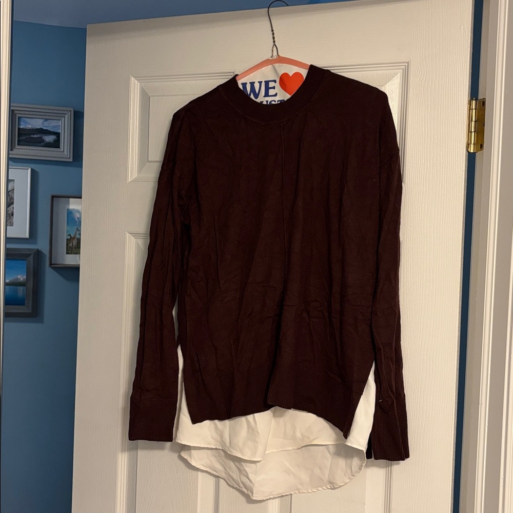 Ann Taylor Dark Brown Long Sleeve Top